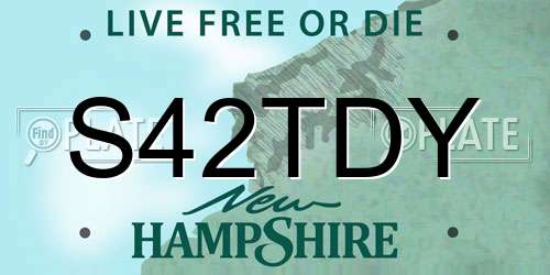 S42TDY New Hampshire License Plate