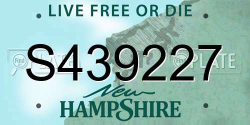 S439227 New Hampshire License Plate
