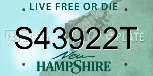 S43922T New Hampshire License Plate