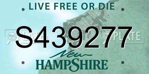 S439277 New Hampshire License Plate