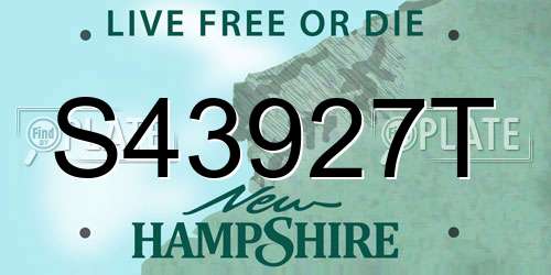 S43927T New Hampshire License Plate