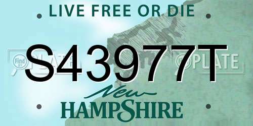 S43977T New Hampshire License Plate