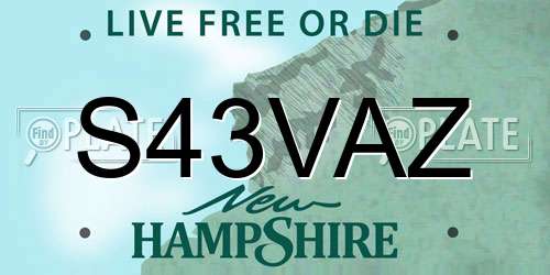 S43VAZ New Hampshire License Plate