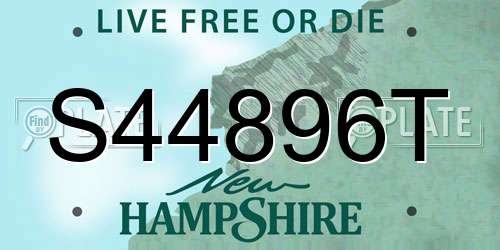 S44896T New Hampshire License Plate