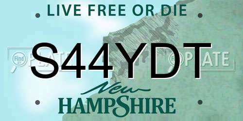 S44YDT New Hampshire License Plate