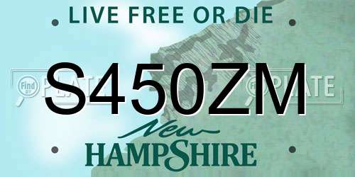 S450ZM New Hampshire License Plate