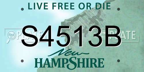 S4513B New Hampshire License Plate