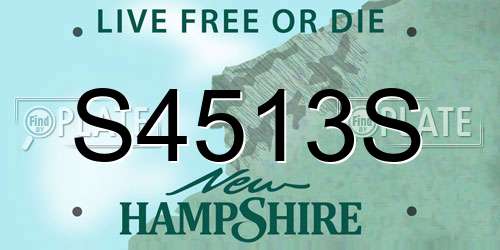 S4513S New Hampshire License Plate