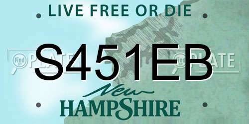 S451EB New Hampshire License Plate