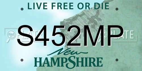 S452MP New Hampshire License Plate