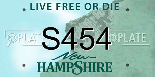 S454 New Hampshire License Plate