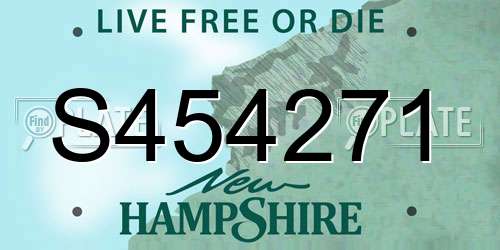 S454271 New Hampshire License Plate
