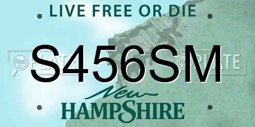S456SM New Hampshire License Plate