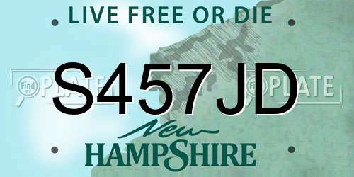 S457JD New Hampshire License Plate