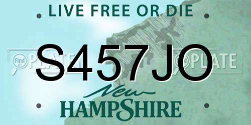 S457JO New Hampshire License Plate