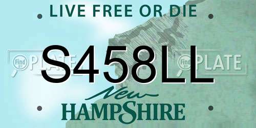 S458LL New Hampshire License Plate