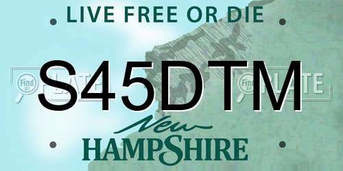 S45DTM New Hampshire License Plate