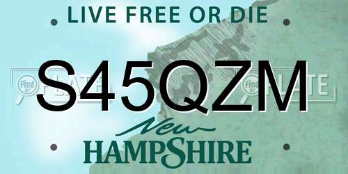 S45QZM New Hampshire License Plate