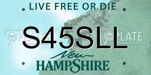 S45SLL New Hampshire License Plate