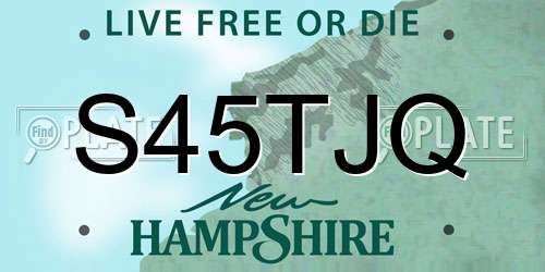 S45TJQ New Hampshire License Plate