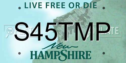S45TMP New Hampshire License Plate