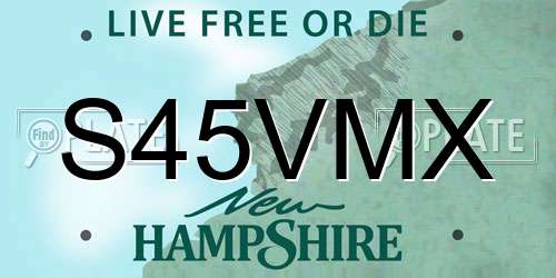 S45VMX New Hampshire License Plate