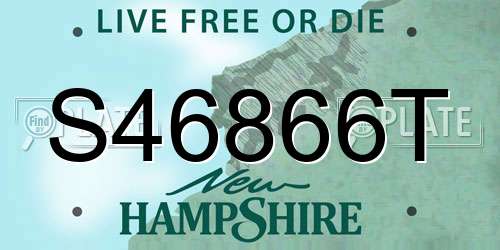 S46866T New Hampshire License Plate