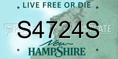 S4724S New Hampshire License Plate