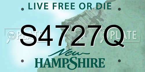 S4727Q New Hampshire License Plate