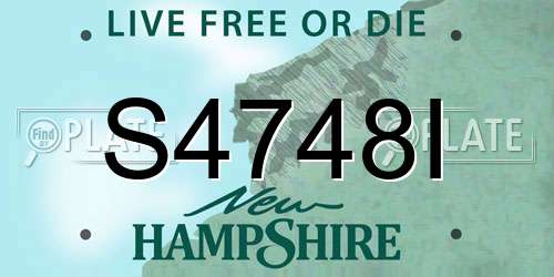 S4748I New Hampshire License Plate