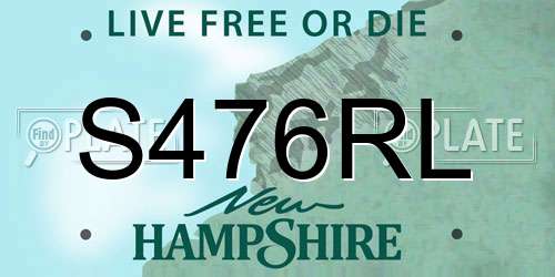 S476RL New Hampshire License Plate