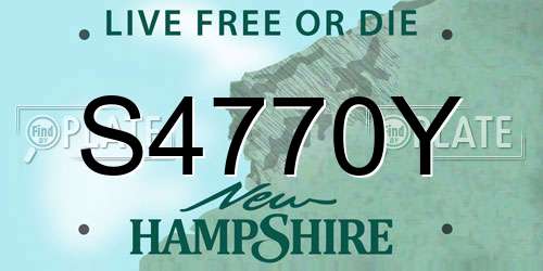 S4770Y New Hampshire License Plate