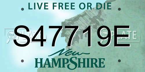 S47719E New Hampshire License Plate