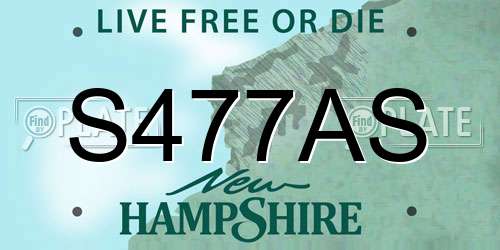 S477AS New Hampshire License Plate