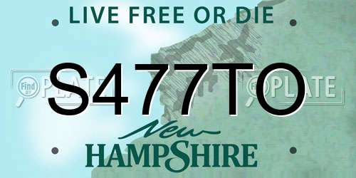 S477TO New Hampshire License Plate