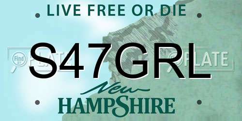 S47GRL New Hampshire License Plate