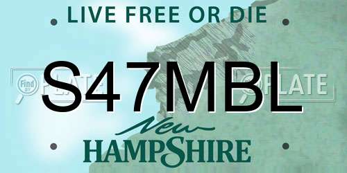 S47MBL New Hampshire License Plate