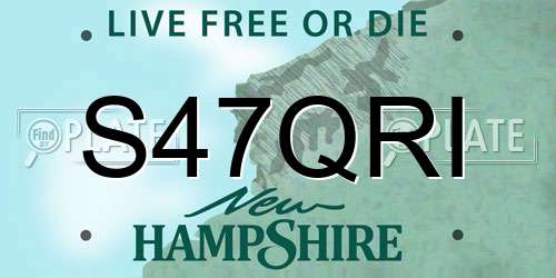 S47QRI New Hampshire License Plate