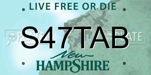 S47TAB New Hampshire License Plate