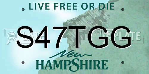 S47TGG New Hampshire License Plate
