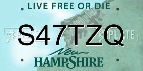 S47TZQ New Hampshire License Plate