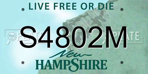 S4802M New Hampshire License Plate