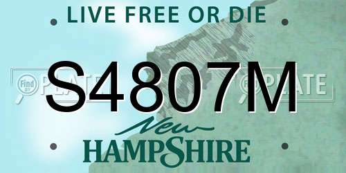 S4807M New Hampshire License Plate