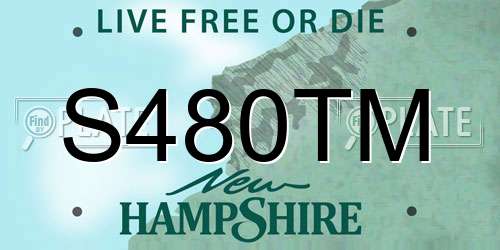 S480TM New Hampshire License Plate