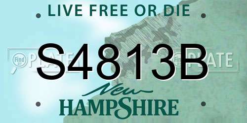 S4813B New Hampshire License Plate