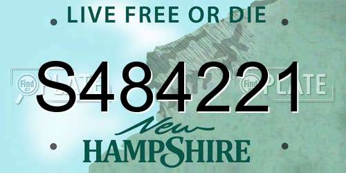 S484221 New Hampshire License Plate