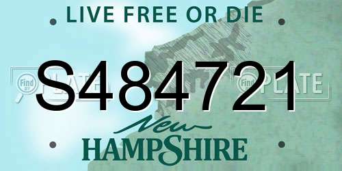S484721 New Hampshire License Plate