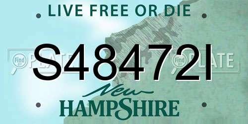 S48472I New Hampshire License Plate