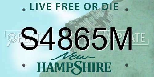 S4865M New Hampshire License Plate