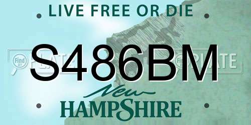 S486BM New Hampshire License Plate